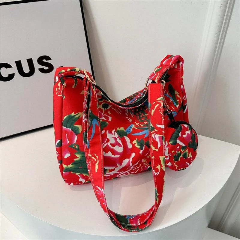 

Модная большая женская сумка с цветочным принтом, сумка-пельмень, вместительная сумка через плечо, для повседневного использования, подарок