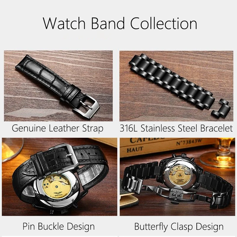 Мужские часы GUANQIN, роскошные автоматические механические многофункциональные часы MIYOTA с циферблатом, водонепроницаемые часы для бизнеса и отдыха