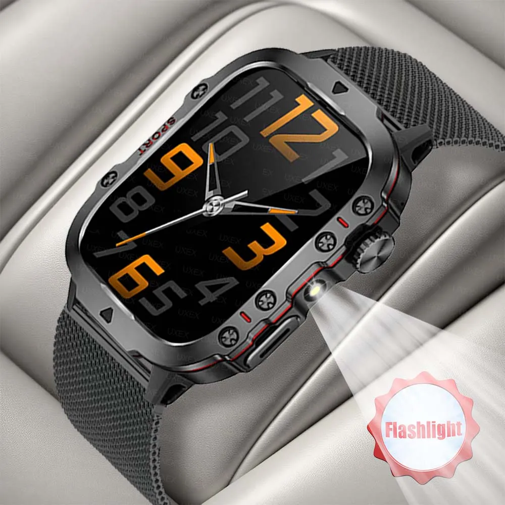 

Мужские часы, военные умные часы, классические 1,96 HD, беспроводной трекер для вызова, медицинский трекер, фото, голосовой помощник, часы Baron, фонарик