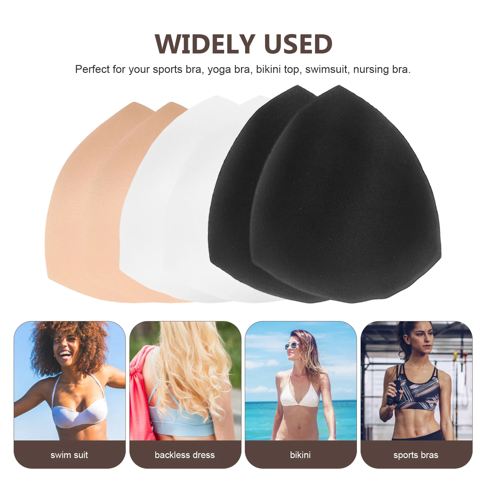 

Bra Cup Inserts Women Wireless Sponge Pads Push Bathing Suit Comfortable Eco Friendly Breathable Summer