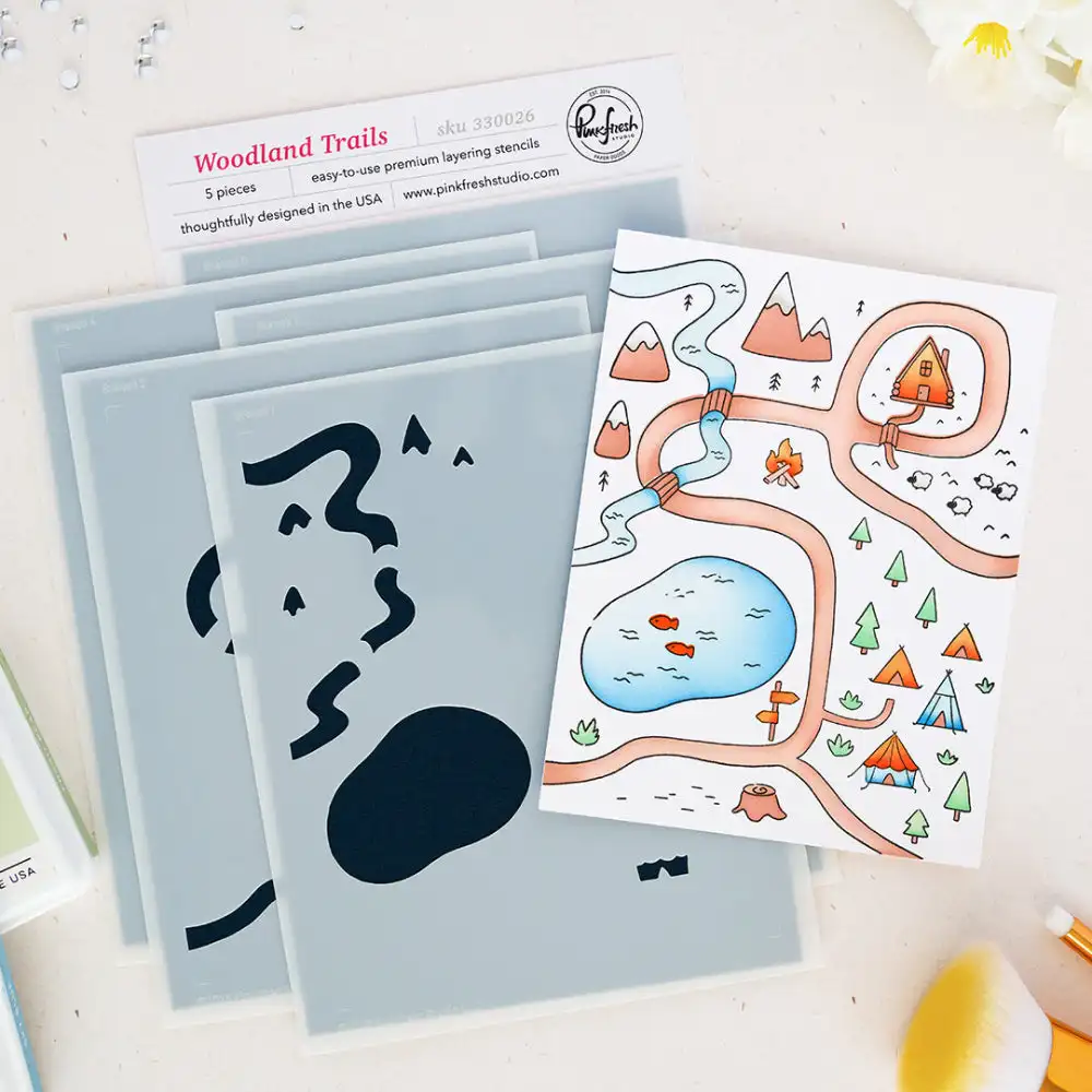 Pinkfresh Studio Woodland Trails Stamps And Dies New Arrival 2026 Scrapbook Diary Decoration Stencil Embossing Template Diy Card