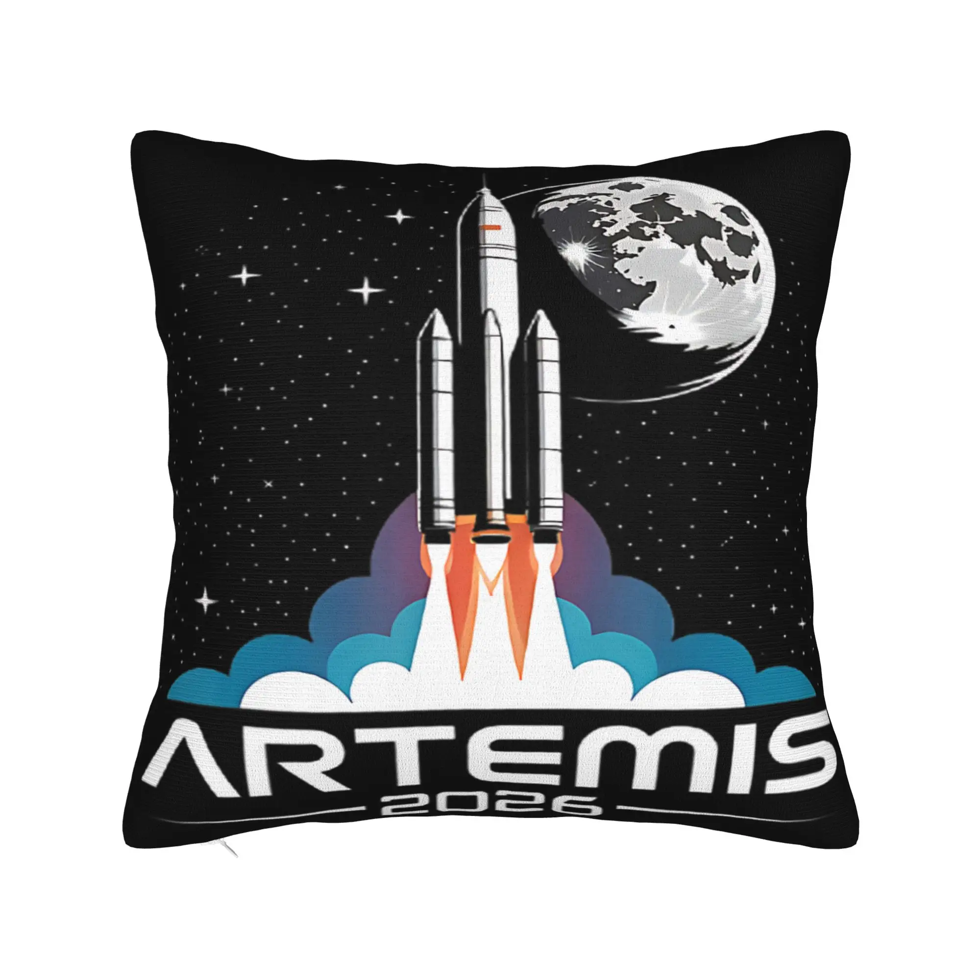 Pillow Cover Artemis Launch to The Moon   Vintage Pillow Case For Living Room Sofa Pillowcases