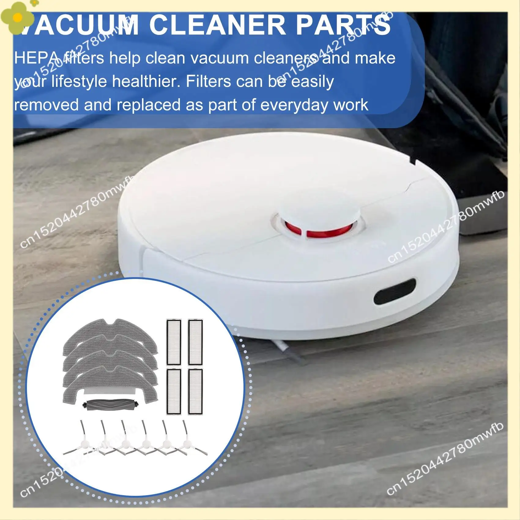 

LDHL 15 шт. для Dreame D10 Plus Gen 2, запасные части для робота-пылесоса, моющаяся основная боковая щетка, тканевый фильтр Hepa