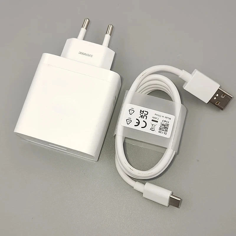 For 67W Supervooc Charger EU/US/ Fast Charge Adapter For OPPO A2 A1 K10 Pro K10X Reno 11 10 9 8 Pro+ Find N3 N2 +Type C Cable