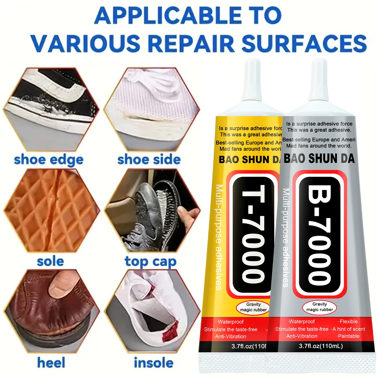 B-7000 Universal Shoe Glue Waterproof Strong Shoe-Repairing Adhesive Professional Sneakers Boot Repair Tool Transparent Sealers image 4