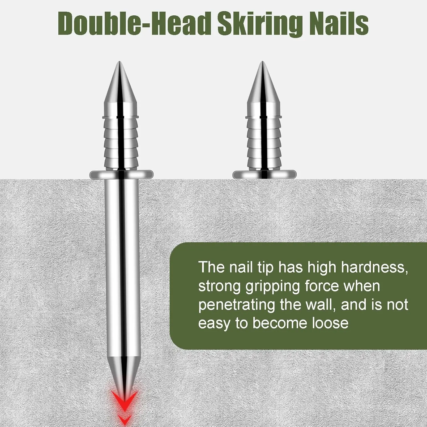 Double Head Skirting Board Nails Thread Seamless Nails Invisible Screw with Sleeve Wood Baseboard Nail Fastener for Furniture