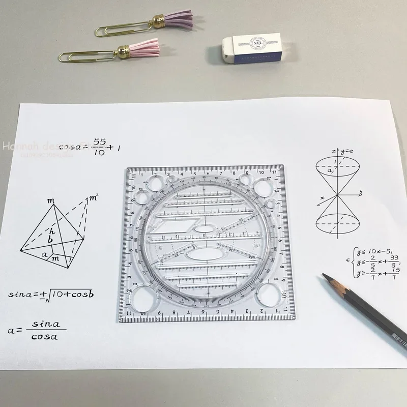 Stationery Round Multifunctional Active Drawing Rotating Protractor Ruler Circle Office School Drafting Supply