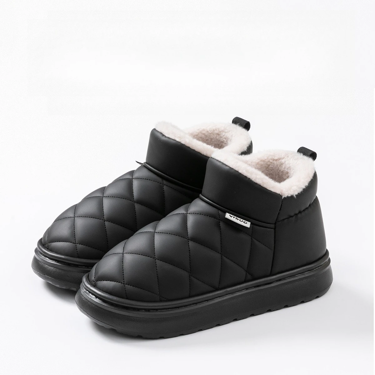 Waterproof Slip Resistant Winter Snow Boots Women Outdoor Traction Sole With Fur Lining Platform Cozy Slip On Slipper Shoes image 6