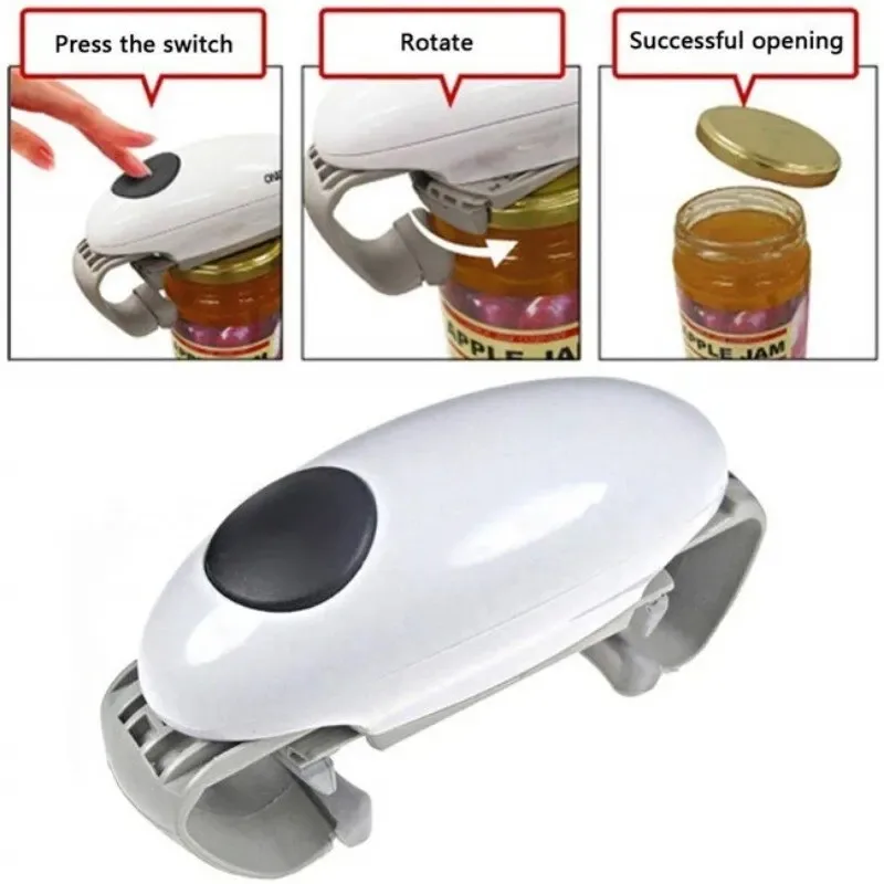 Electric Can Opener Smooth Edge Practical Automatic Jar Bottle Openers Double ear can opener kitchen glass can opener