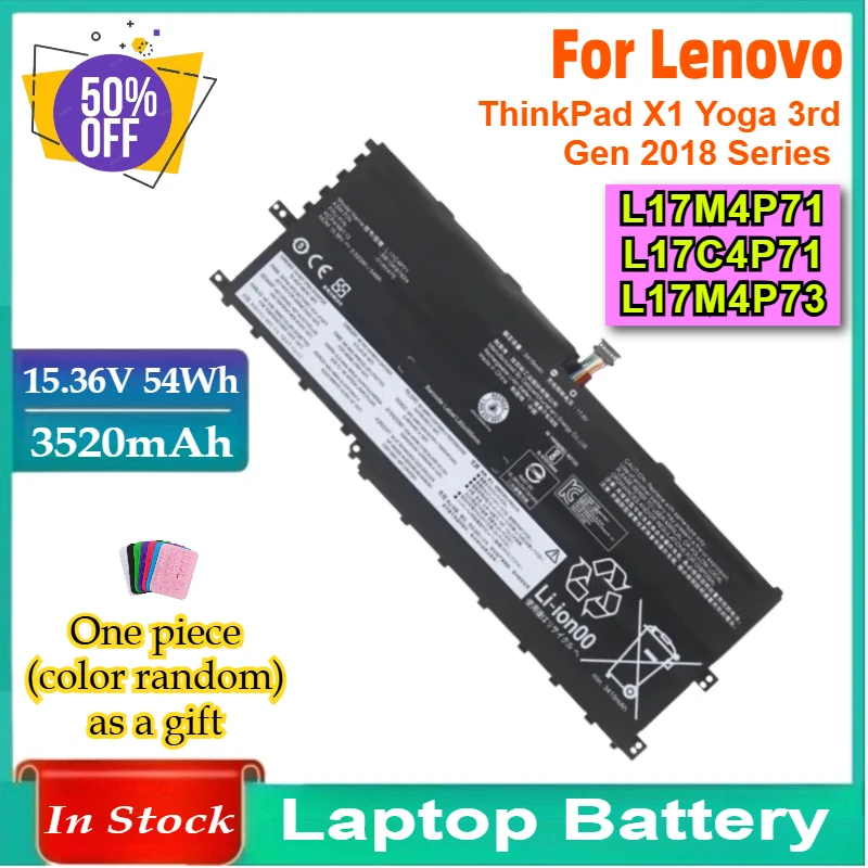 

Laptop Battery L17M4P71 L17C4P71 L17M4P73 for Lenovo ThinkPad X1 Yoga 3rd Gen 2018 Series 20LD 20LE 01AV474 01AV475 TP00076D