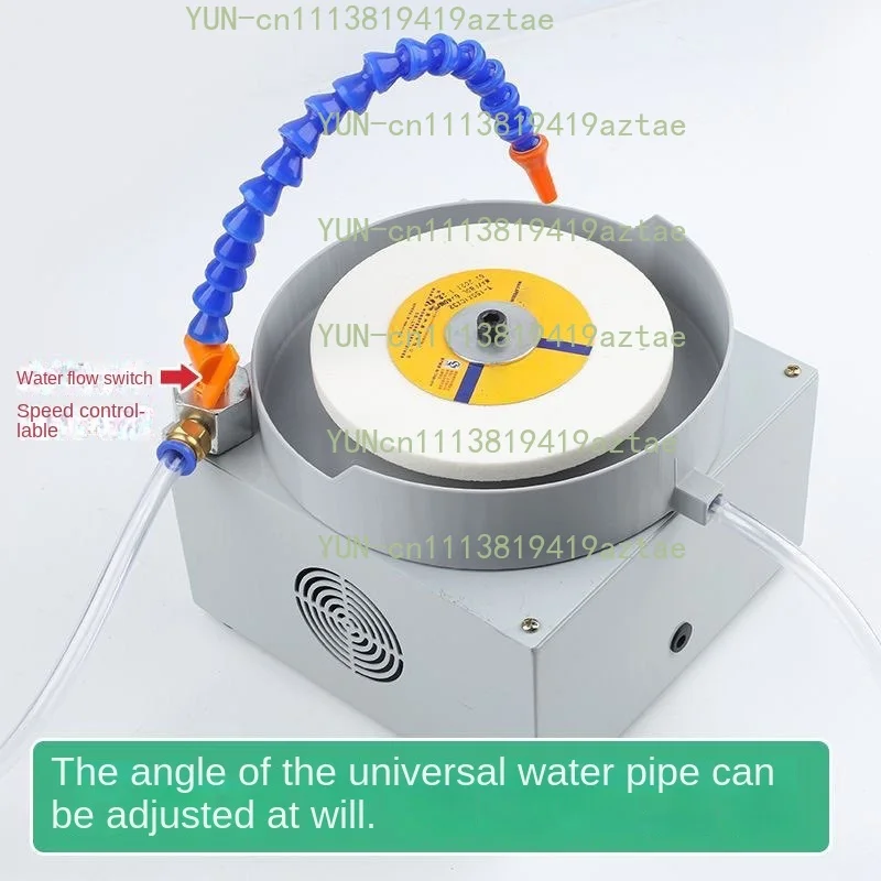150mm electric flat polishing machine - speed adjustable wet dry dual-use polishing machine, equipped 80 mesh diamond sand disc