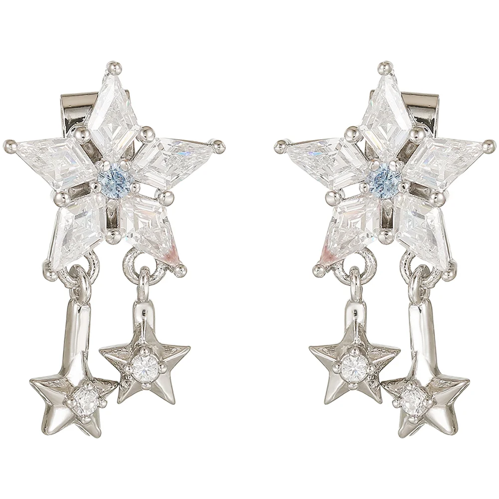 Copper earbud charm with blue heart five-pointed star compact 1.2 x 2 cm design for open ear 1/2 generation ear clips