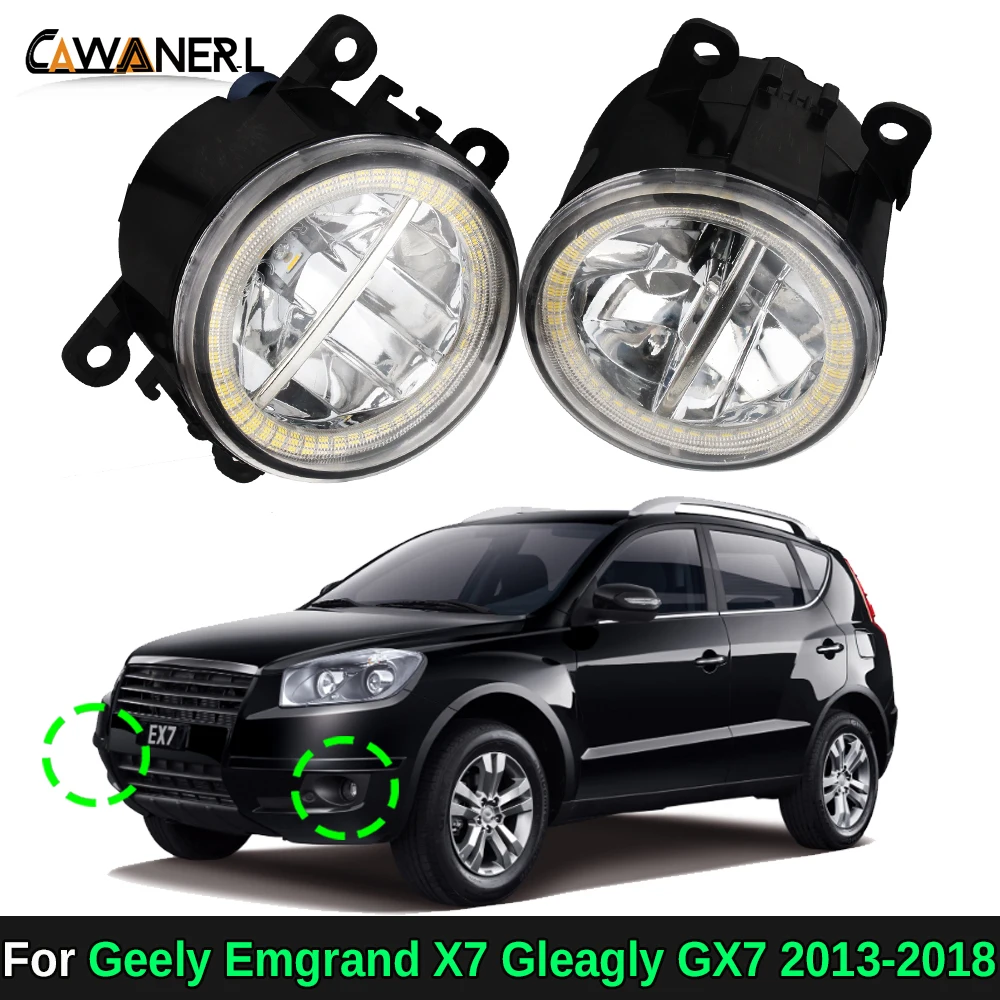 

2 X 30W H11 Car LED Fog Light Angel Eye DRL For Geely Emgrand X7 Gleagly GX7 2013-2018 Canbus Front Fog Lamp Daylight