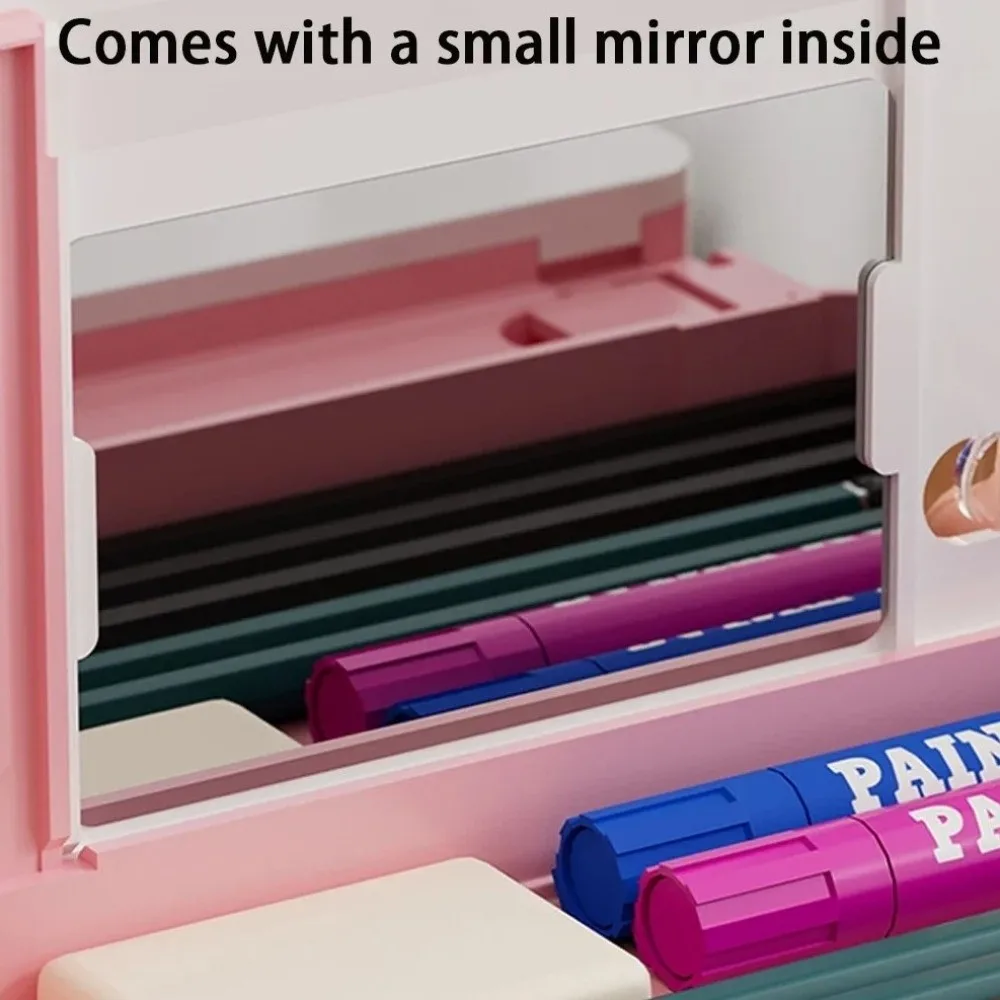 

Foldable Pencil Box Reading Stand Large Capacity Stable Pencil Case With Pencil Sharpener Adjustable Bookstand Stationery Box