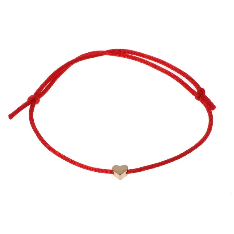 Exquisite Friendship Jewelry Bracelet Kabbalah Heart Charm Bracelets Adjustable Weave Red String Bracelet Gift for Adult