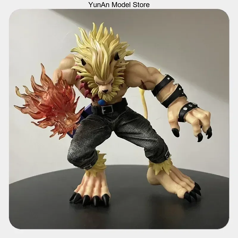 アニメフィギュア-pvc製スタチュー-デスクトップデコレーションギフト-21cm-デジモン-レオモン-ビーストキング-フィストアタックポーズ