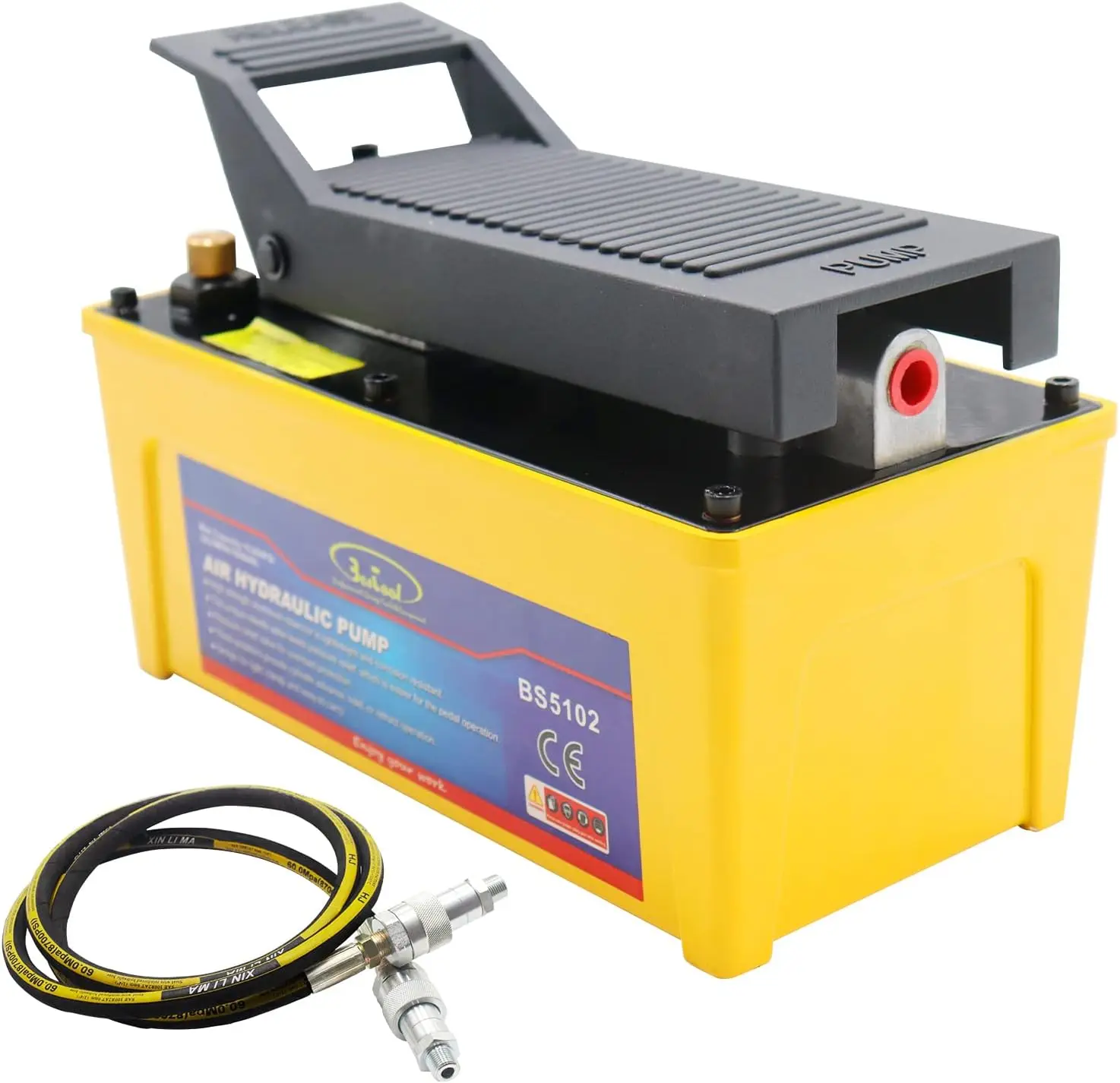 

BESTOOL Air Hydraulic Pump, 10,000 PSI 1/2 Gal Reservoir, NPT 3/8" Oil Outlet, 2 x 6.5 ft Pipe, Foot Actuated Hydraulic Pump Air