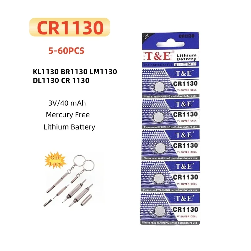 

5-60PCS CR1130 Battery KL1130 BR1130 LM1130 DL1130 CR 1130 3V Lithium Battery For Watch Car Key Remote Button Coin Cells