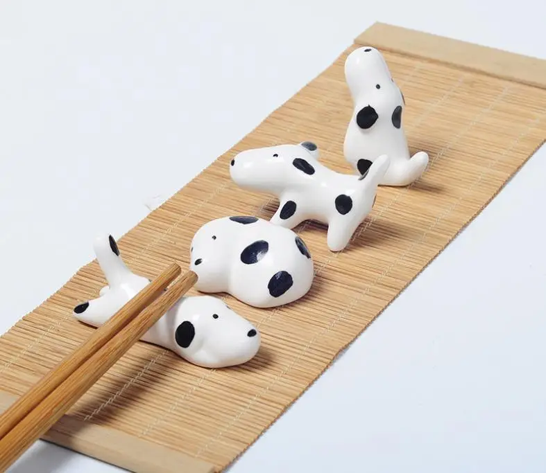 Lovely Dog Chopstick Holder Ceramic Chopsticks Rest Creative Household Tableware Stand 4 Styles Free Shipping Wholesale