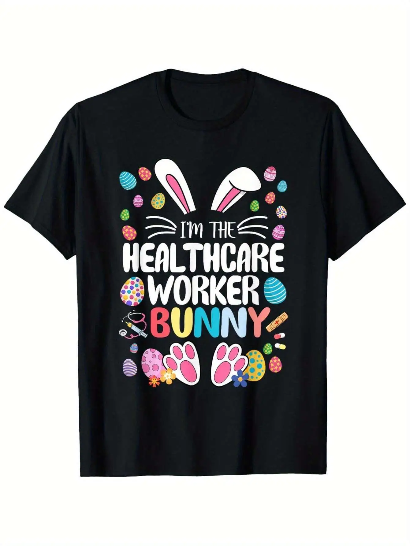 

Im The Healthcare Worker Bunn601245 Funn601245 Bunn601245 Ухо Пасхальные подарки T-601245 Рубашка, 100% чистый хлопок Пасхальная футболка для