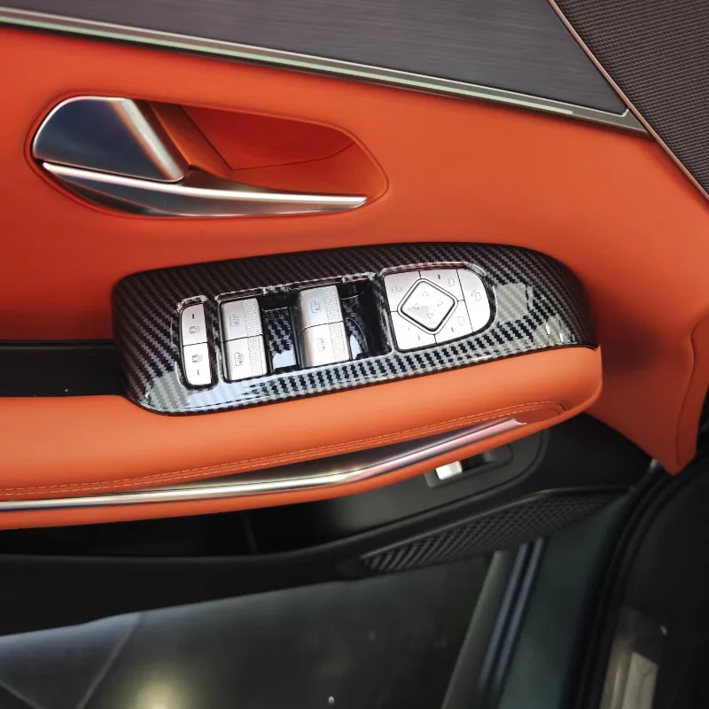 

LHD для BYD Tang L 2025 2026, аксессуары для интерьера из АБС-пластика из углеродного волокна, панель переключателя окна, украшение, кнопка подъема, накладка
