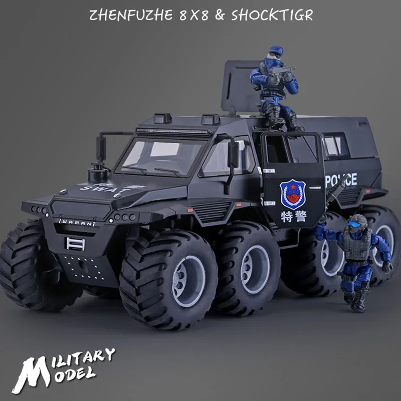 Simulation 1/24 Avtoros Shaman 8x8 ATV Off Road Car Model Collective Diecast Toys Vehicles SUV Car Toys Gift Metal Miniauto