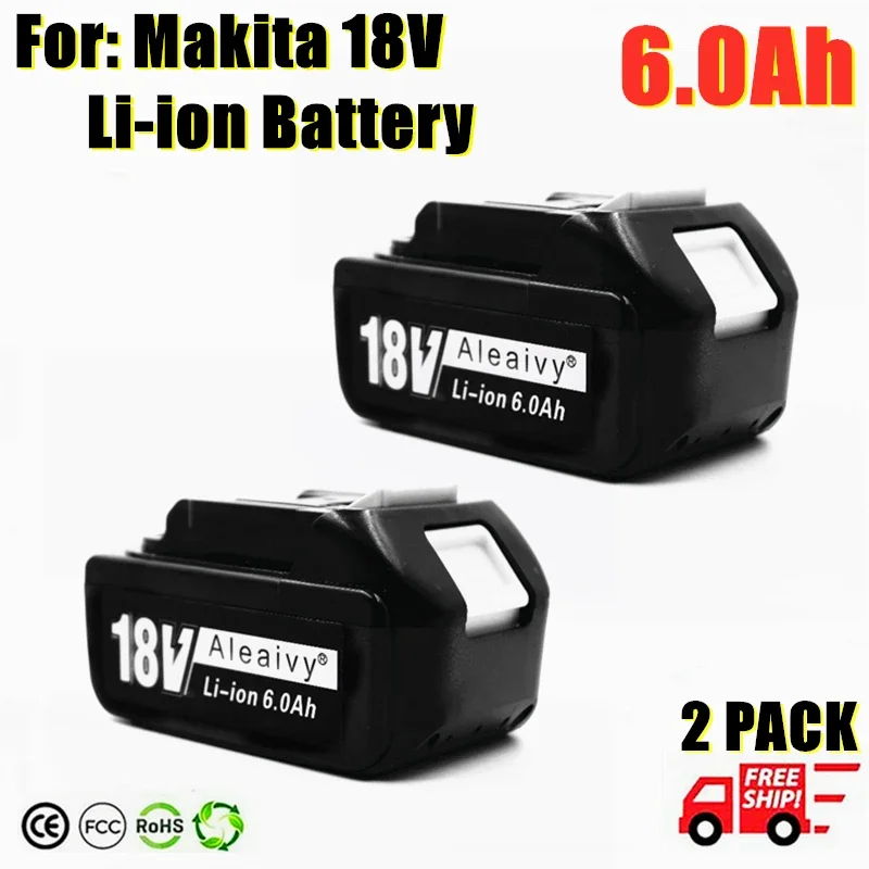 

2Pack 6.0Ah AYBL1860B Replacement for Makita 18V Battery BL1860B BL1850B Bl1830 LXT400 Li Ion Rechargeable Power Tools Batteries