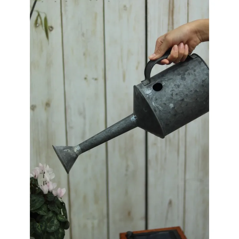 American retro wrought iron kettle flower pot flower utensil indoor courtyard balcony succulent ornament grocery flower props