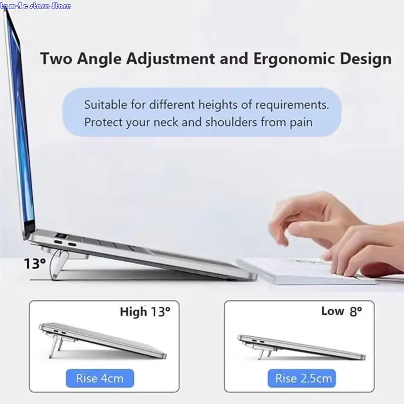D0UA 2PCS Laptop Rising Stand, 2 Slot Invisible Notebook Holder with Silicone Padding for Multiple Notebooks