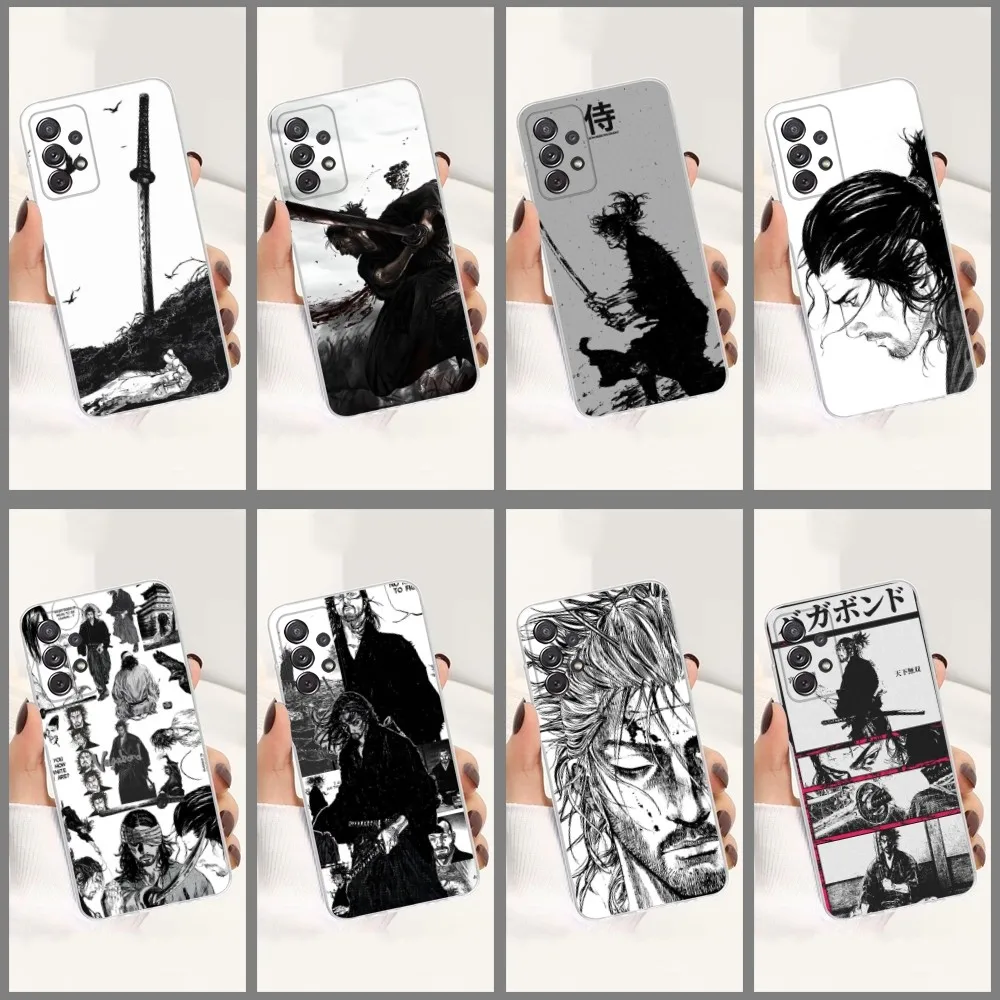 V-Vagabond M-Manga Phone Case Transparent Case for Samsung Galaxy,S24,S23,S22,S21,S20,S10,S9,Note20 Ultra, Protective Case