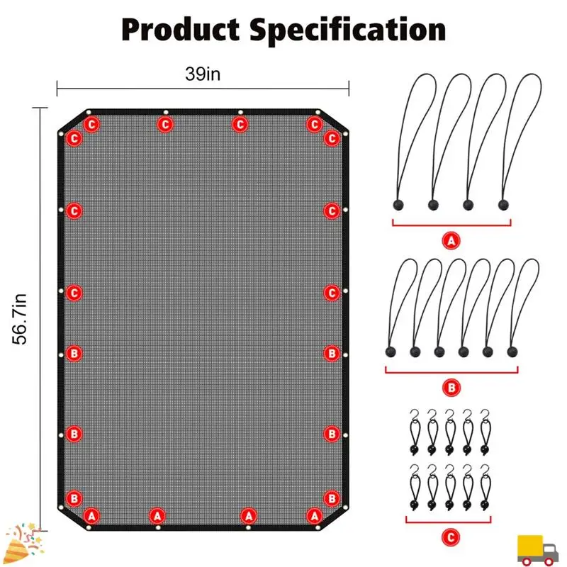 توفر الغطاء العلوي الشبكي للمظلة حماية من أشعة الشمس فوق البنفسجية للسقف لملحقات Ford Bronco 2 Door 2021 2022 2023