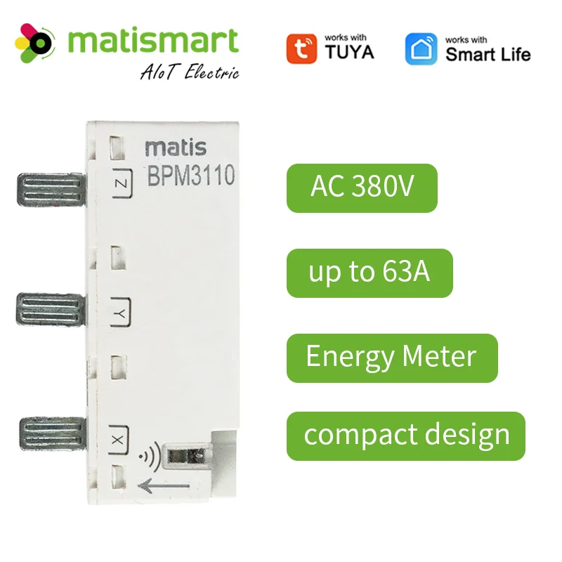 matismart BPM3110 Tuya Energy Sensor for MCB three phase