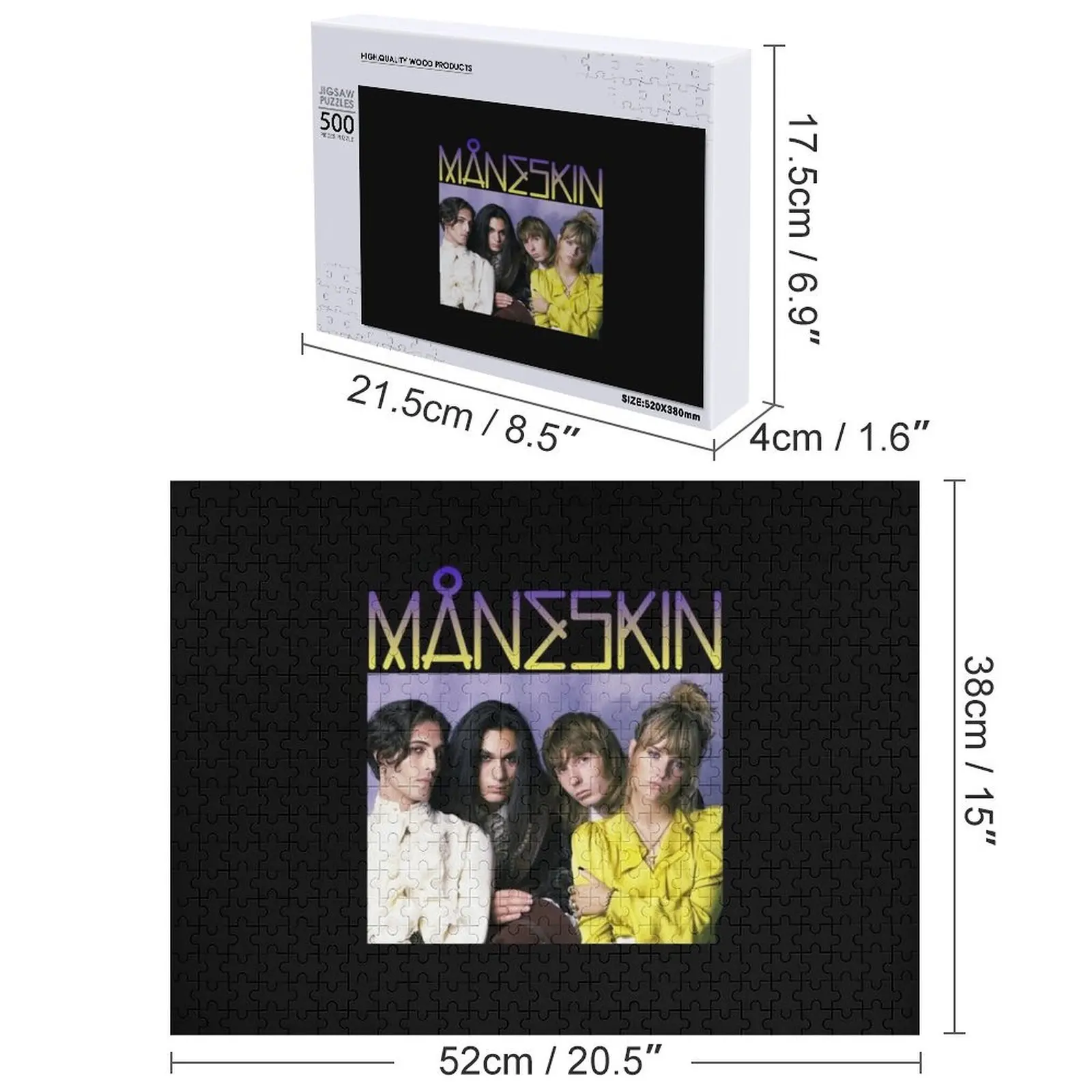 Composizione in legno del puzzle Maneskin per bambini Puzzle personalizzato personalizzato con nome in legno