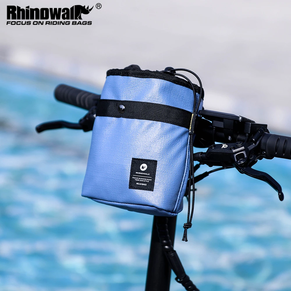 Rhinowalk Water Bottle Bag 2.5L Morandi Color Bike Front Bag Large Capacity Bike Handlebar Bag Portable Cycling Shoulder Pack