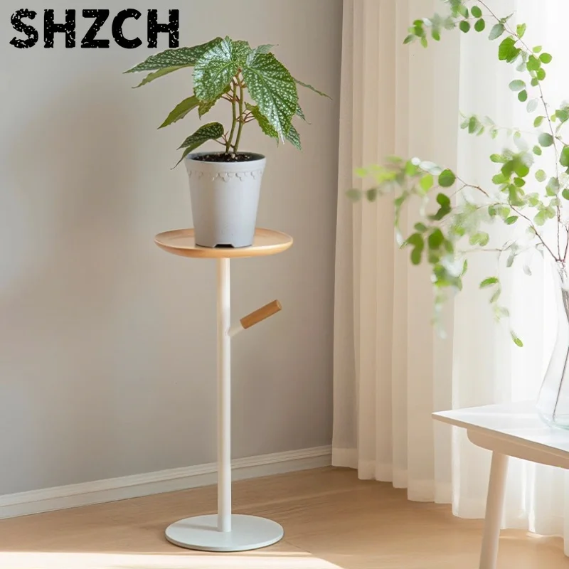 Scandinavian Style Side Table - Beech Wood Tray Sofa Table, Balcony Coffee Table, Aesthetic Home Decor,Modern Living Room Accent