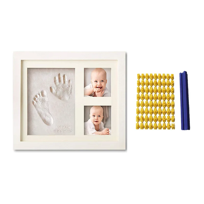Marco para huellas de manos de bebé, recuerdo de recién nacido, recuerdo de nacimiento, recuerdo del primer cumpleaños, regalo para baby shower, huella de mano y pie de bebé