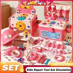 Juego de herramientas de reparaciÃģn para niÃąos, herramientas de simulaciÃģn, destornillador, herramienta de aprendizaje para niÃąos con estuche de almacenamiento, regalo educativo de cumpleaÃąos