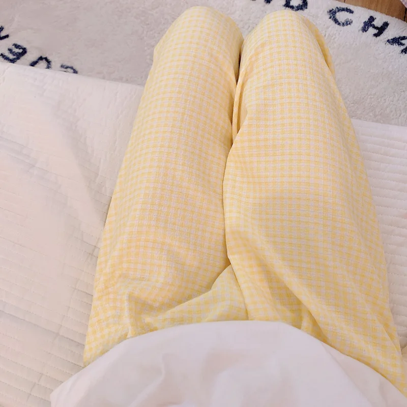 Yellow 149 yellow plaid trousers