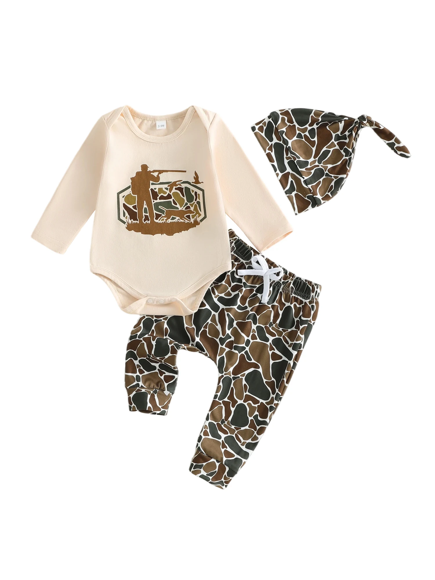 

Toddler Boys Winter Clothes Set Long Sleeve Hooded Sweatshirt with Dinosaur Print Elastic Waist Pants and Beanie Hat 3 Pieces