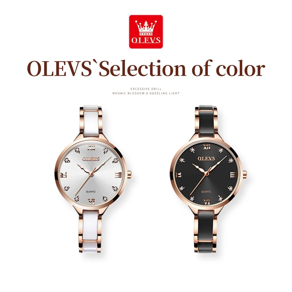 OLEVS 5872 Quartz Fashion Watch Gift Round-dial Stainless Steel Watchband