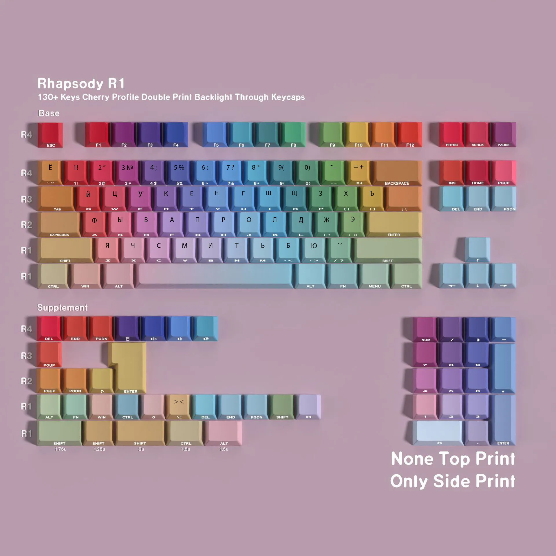 Spain Switzerland Italy Portugal Layout Keycaps BPT Cherry Height Hebrew keyboard Key cap ISO for MX Switch 61 68 75 108 Keycap
