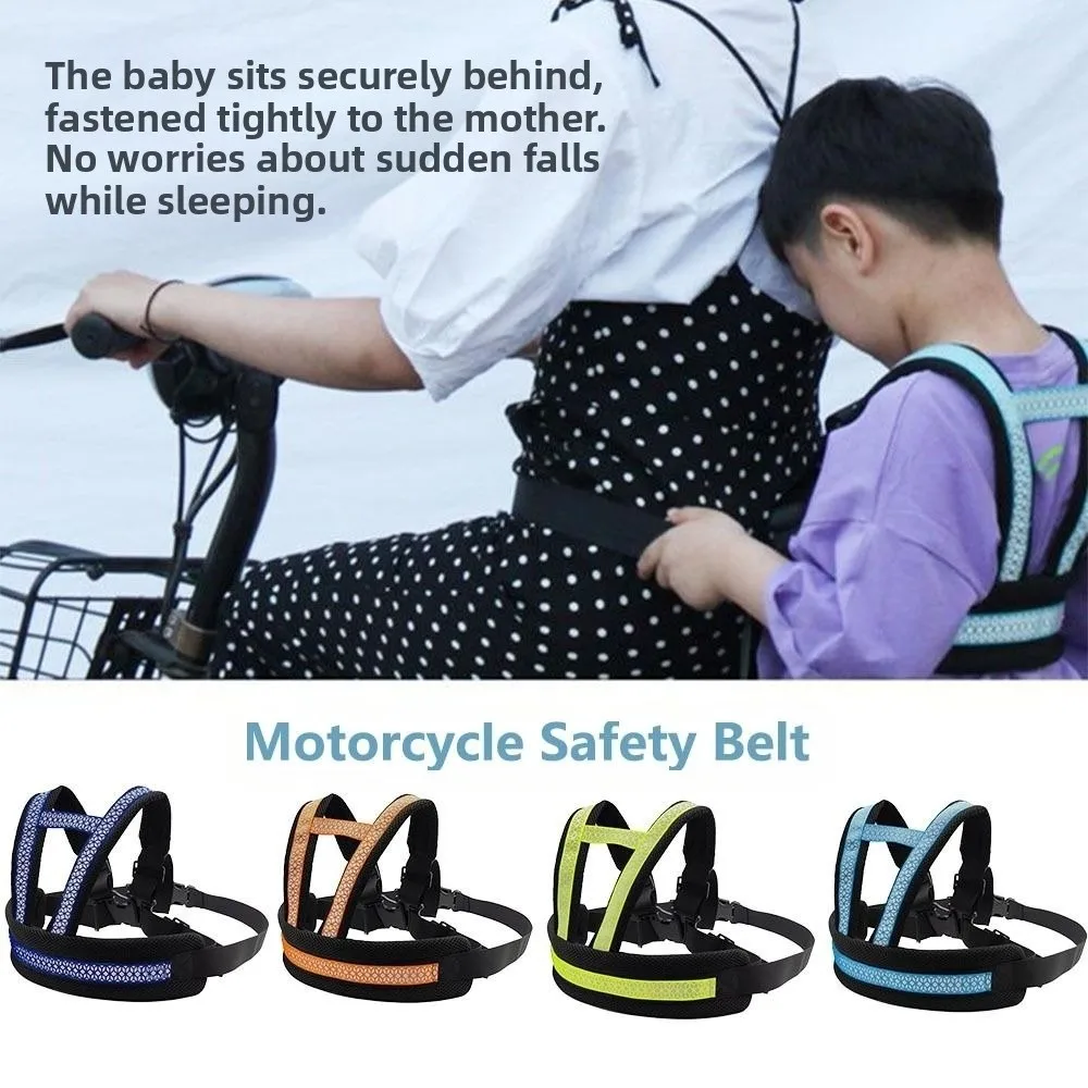 

Breathable Children's Motorcycle Seat Belt Adjustable Strap Reflective Strap Kids Safety Seat Harness Non-Slip Anti Lost