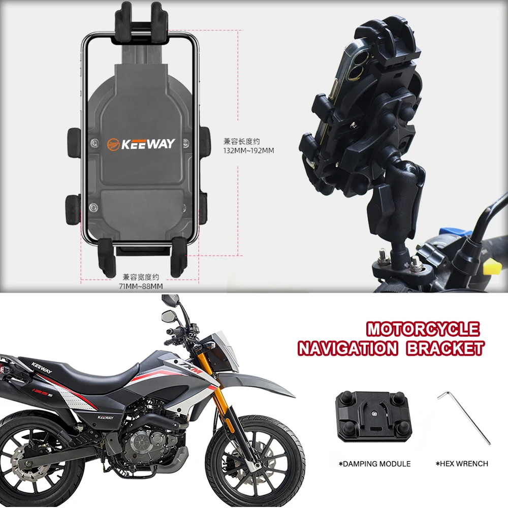 

Motorcycle Phone Holder Shock Absorbing Spring Anti-Vibration For Keeway K-Light RKR RKV RKF Hurricane Vieste 300 Cityblade