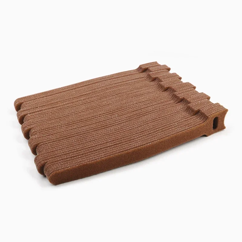 Brown Releasable Cable Ties Plastics Nylon Hook Loop Wrap Zip Bundle Fastener Straps Detachable Reusable T-type Wire Organizer 6