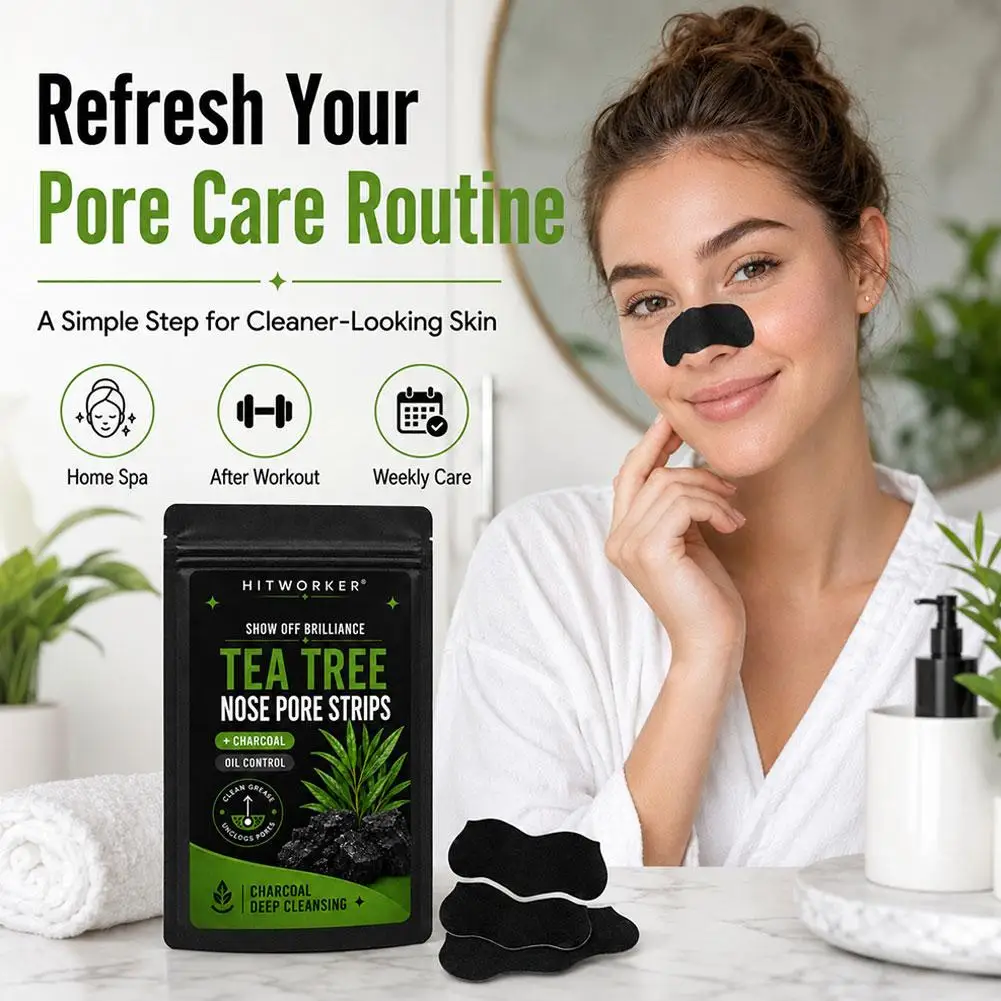 10/20pcs Tea Tree Blackhead Nose Strips Deep Pore Cleansing Oil Control Remove Dirt Nose Mask Patches Unisex Facial Skin Care