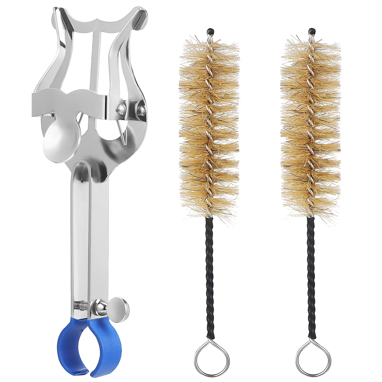 

Metal Marching Music Score Clip Trumpet Clamp Set 2 Cleaning Brushes Metal Sheet Music Holder for Marching Band