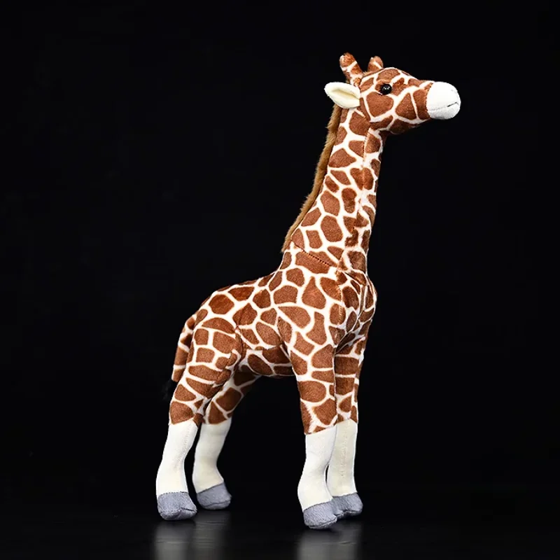 33cm vida real girafa brinquedos de pelúcia bonito bonecas animais de pelúcia simulação macia girafa boneca presente aniversário crianças brinquedo decoração do quarto