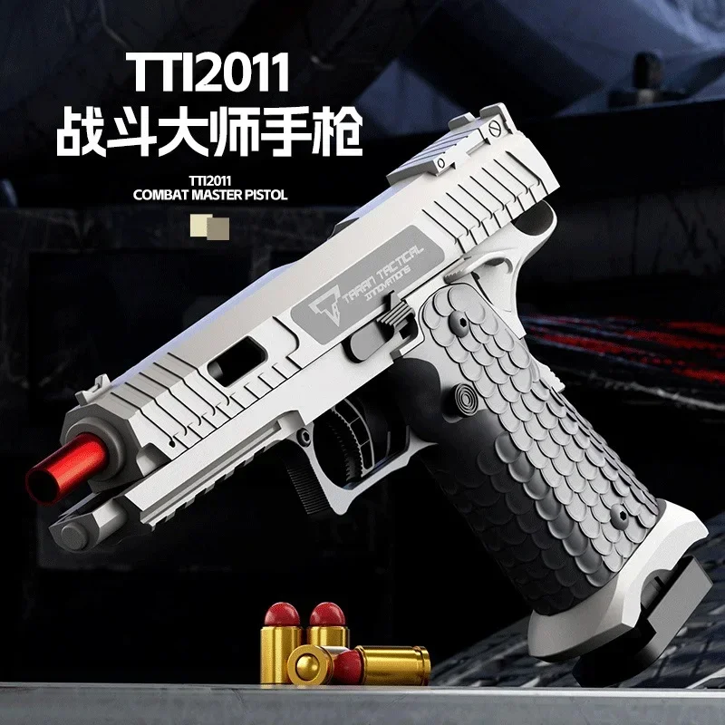 Automatic Shell Ejceting Toy Gun Continuous Firing Blaster Outdoor Shooting Game Weapons Pistol for Kids Gift