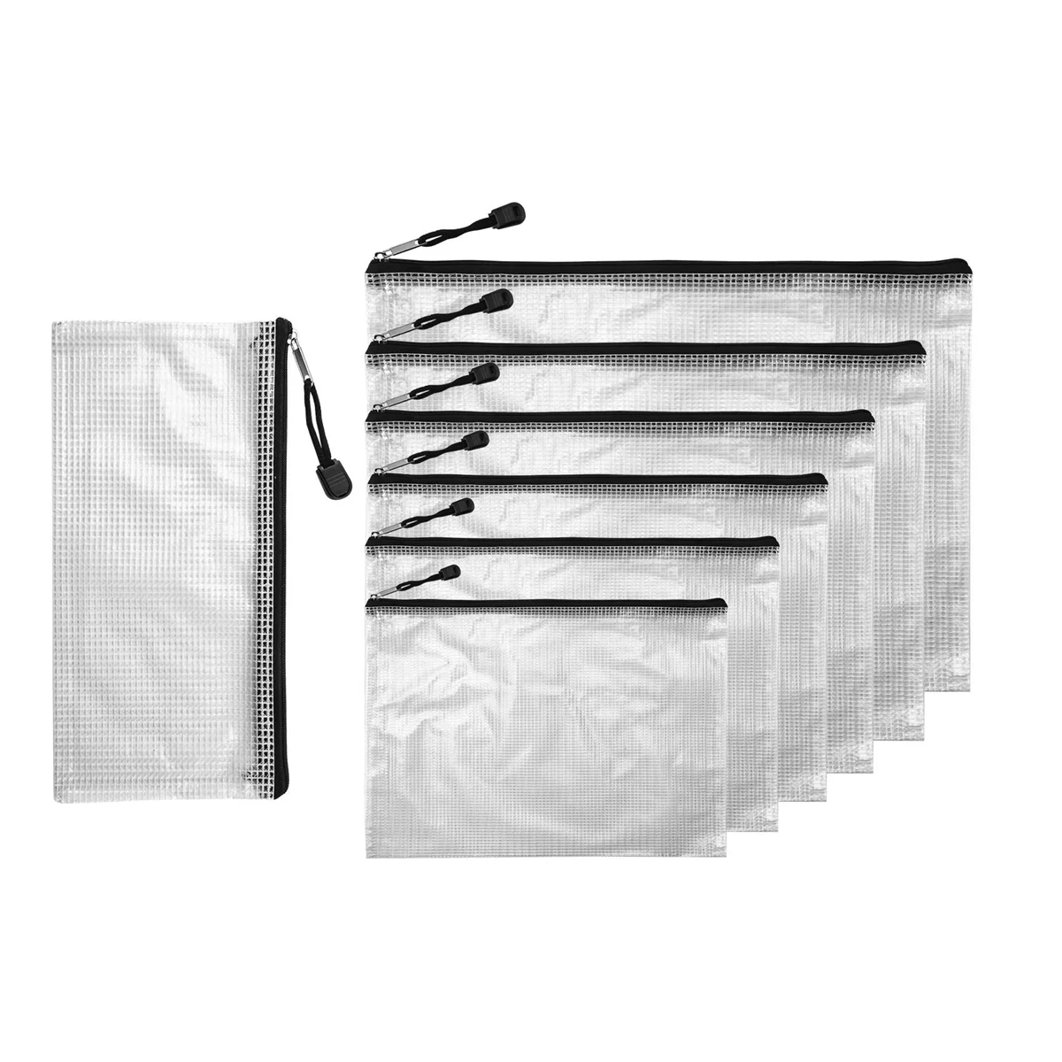 กระเป๋าซิป21แพ็ค (มี7ขนาด) สำหรับที่ใส่ของเพื่อจัดระเบียบอุปกรณ์การเรียนสำนักงาน