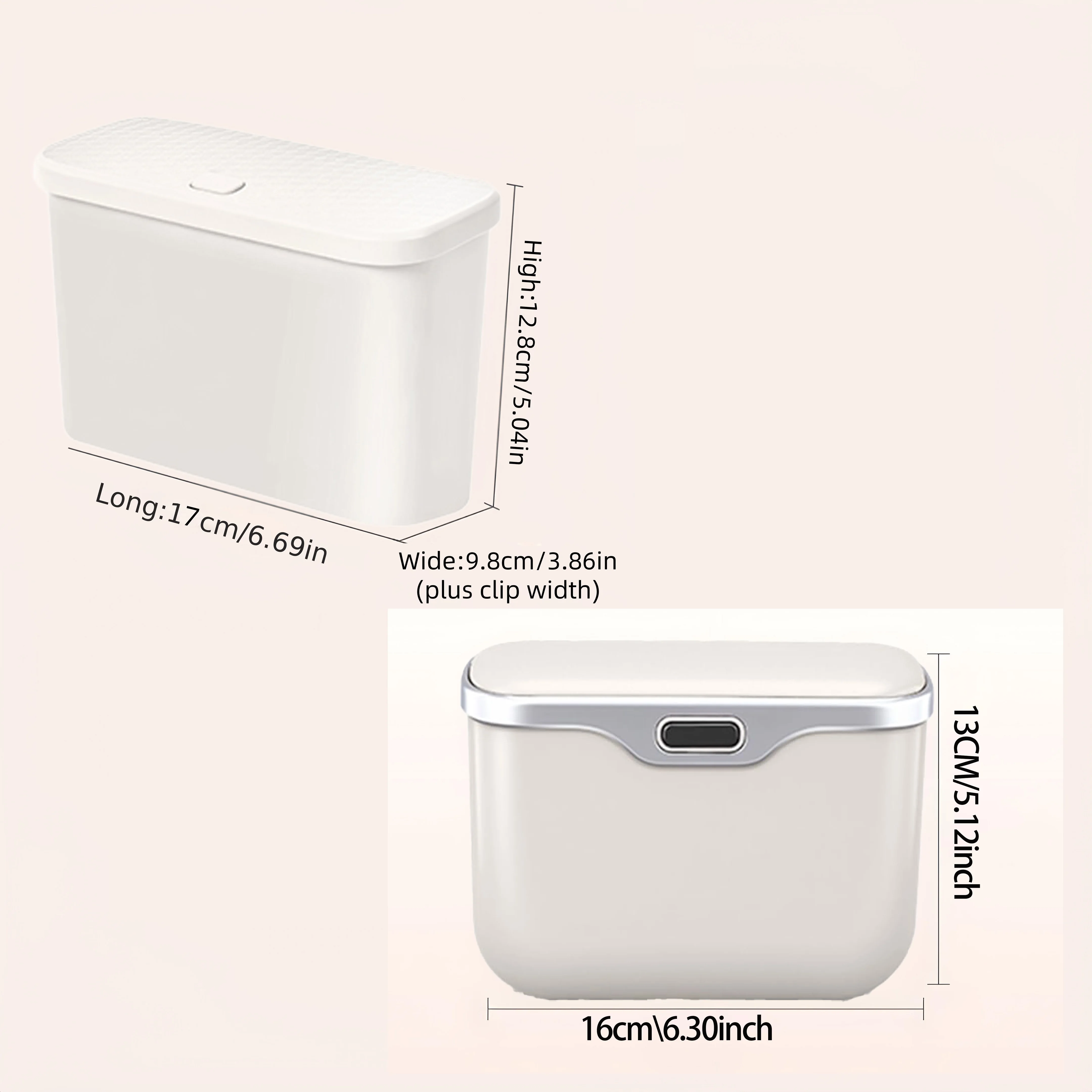 Luxury Portable Hanging Mini Car Trash Can Wastebasket Trash Car Interior Clip-on Storage Pouch Dry and Wet Use Hanging Storage view 6